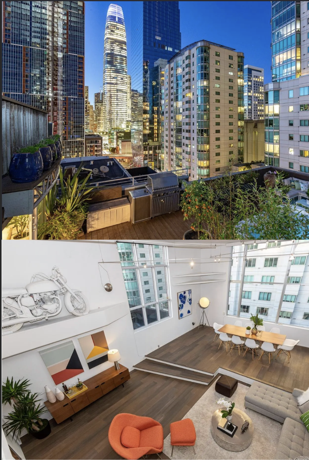 SF Penthouse — rooftop terrace and interior